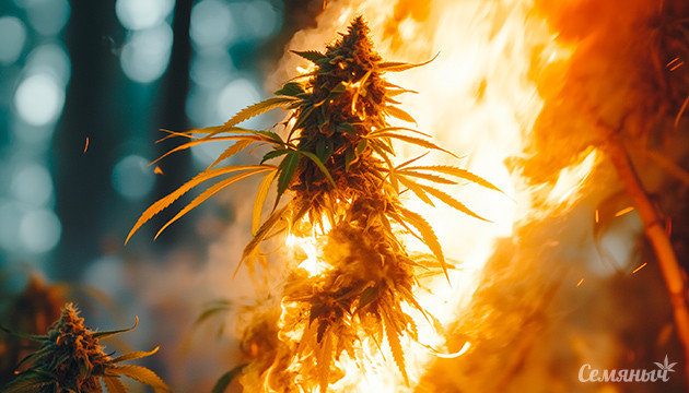 Пожар на конопляной ферме в Таиланде