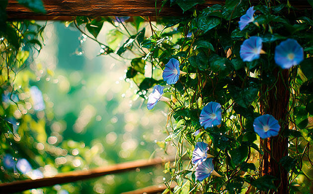 Каннабис среди густых лиан и зелени