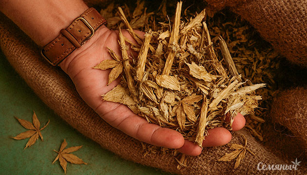 Переработка стеблей и корней конопли