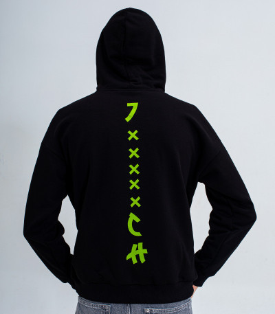 Худи 7CH, иероглифы, оверсайз