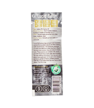 Семена сорта Lucid Bolt fem (Paradise Seeds)